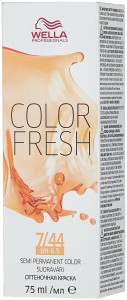 Wella Color Fresh Оттеночная краска  7-44 блонд красный интенсивный 75мл