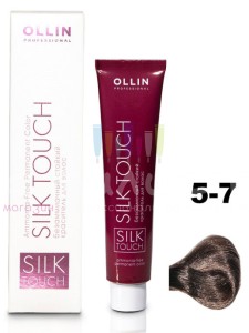 Ollin Color Silk Touch  5/7 светлый шатен коричневый 60мл Безаммиачный стойкий краситель для волос