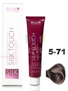 Ollin Color Silk Touch  5/71 светлый шатен коричнево-пепельный 60мл Безаммиачный стойкий краситель для волос
