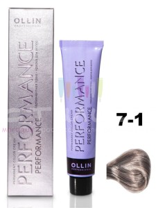 Ollin Color Performance Перманентная крем-краска для волос  7/1 русый пепельный  60мл Перманентная крем-краска для волос