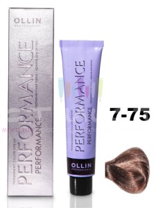 Ollin Color Performance Перманентная крем-краска для волос  7/75 русый коричнево-махагоновый 60мл