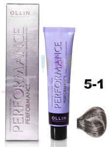 Ollin Color Performance Перманентная крем-краска для волос  5/1 светлый шатен пепельный 60мл